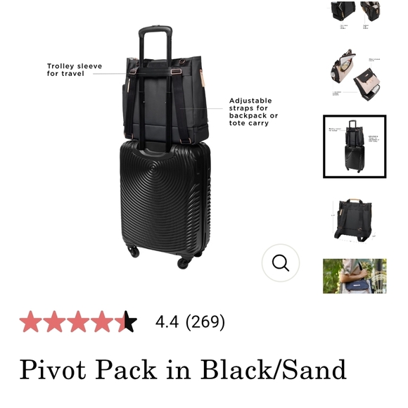 Petunia Pickle Bottom Baby Bag Black and Cream Tote - Picture 15 of 16